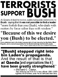 terrorists support bush